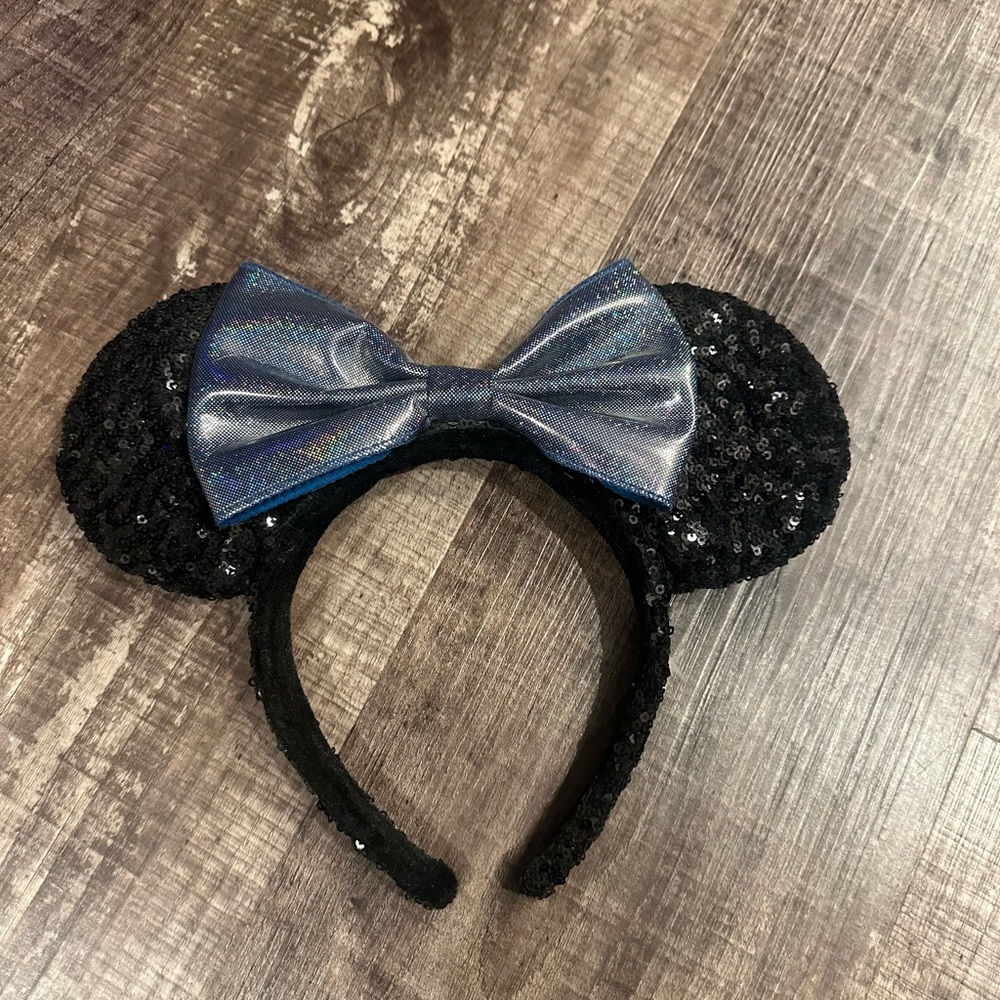 Minnie Mickey Mouse Ears Headband silver  Bow